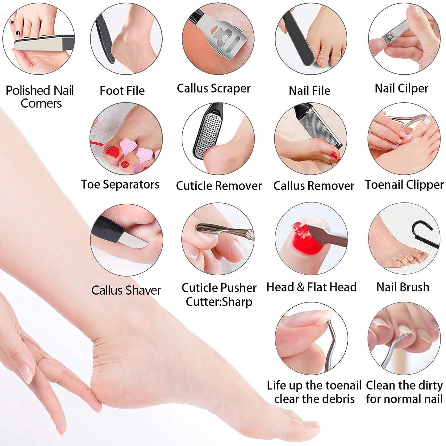 23 in 1 Professional Pedicure Tools Set Foot Care