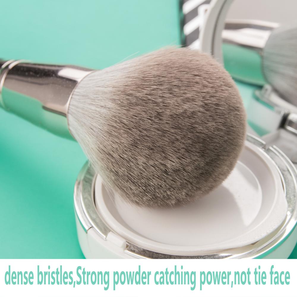 14pcs Green Makeup Brushes Set Beauty Foundation Powder Blush