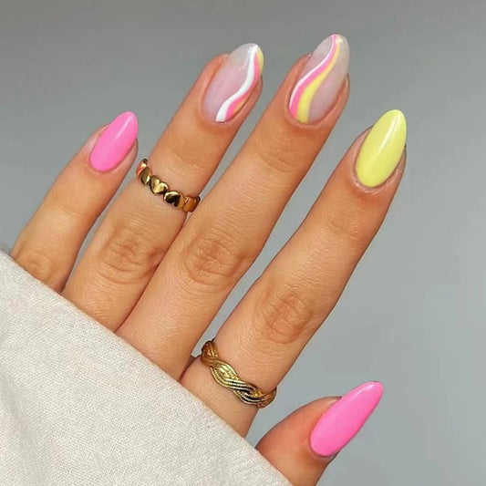 Press On Nails Kit with Glue and gel stickers Reusable Tips